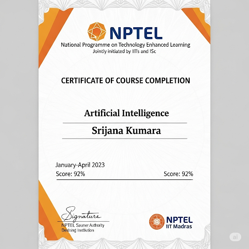 Artificial Intelligence NPTEL Certificate