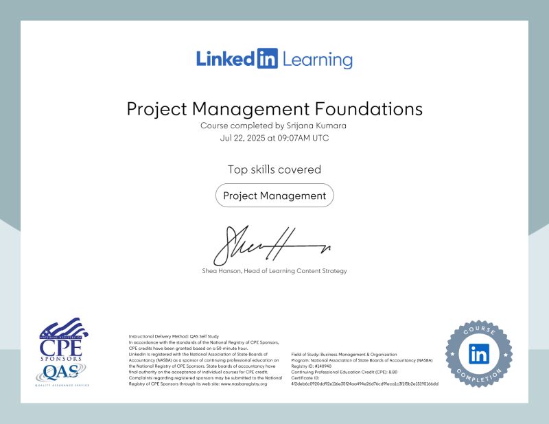 Project Management Certificate